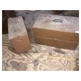 (2) Vintage Wood Camp Storage Boxes