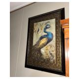 Framed Peacock Decorator Picture (30" x 40")