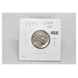 1934 Gem BU Buffalo Nickel