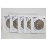 Lot of (5)1963D Franklin Half Dollars