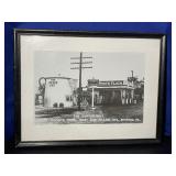 Vintage Framed Gas Station Photo - Pennsylvania