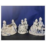 Vintage Porcelain Colonial Figurines Lot