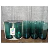 Ten Vintage LIBBY Green 16 oz Cooler Glasses