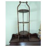 Vintage Wood 3 Tier Plate Holder