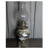 Vintage ABCO Painted Porcelain Oil Lamp