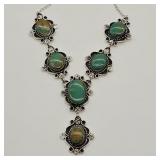 925 SILVER TURQUOISE NECKLACE 20" ADJUSTABLE