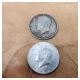 1964 & 1968 Hennedy Hald dollars Silver Coins