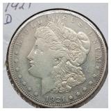 1921 D MORGAN SILVER DOLLAR