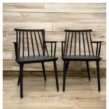 Pair of Metal Gray Crate & Barrel Chairs