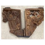 Antique Chinese Deities Carved Corbels , Temple /
