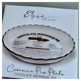 Ceramic 10.5ï¿½ï¿½  Chocolate Meringue Pie Plate New