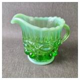 Vintage Mosser "Eye Winker" Opalescent Green Glass