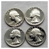 4- WASHINGTON QUARTERS 1973 & 1974 PROOFS