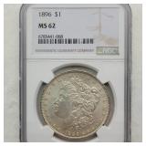 1896 NGC MS62 MORGAN SILVER DOLLAR