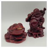 FENG SHUI FROG LUCKY FROG & MONEY BAGS BUDDHA