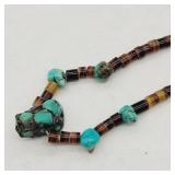 VTG. TRADERS TURQUOISE NECKLACE 14"