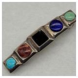 925 SILVER MULTI STONE BARRETT TURQUOISE ONYX