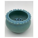 Van Briggle Pottery Turquoise Bowl w/ Ruffle Rim