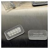 9- 1 GRAM SILVER BARS FOR EGG TRADING