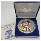 2000 FULL COLOR 1/2 LB FINE SILVER AMERICAN EAGLE