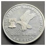 "GOD BLESS AMERICA" 1 OZ FINE SILVER ROUND