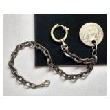 Antique Watch Chain 1855 Seated Half Dollar,