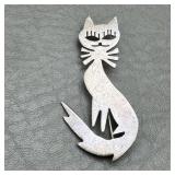 Cat Pin/ Pendant Marked 925 Mexico