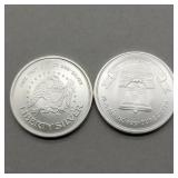 2- LIFE LIBERTY HAPPINESS 1 OZ FINE SILVER ROUNDS