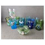 Antique Hand Painted Victorian Glass Tumblers