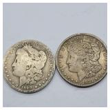 1890 O & 1921 S MORGAN SILVER DOLLARS