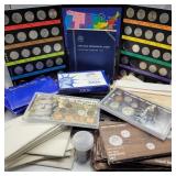 47 US MINT PROOF COIN SETS, 9 DECADES OF PENNIES,