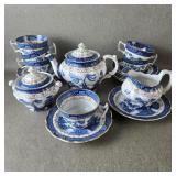 Booths Real Old Willow China Teapot, Creamer &