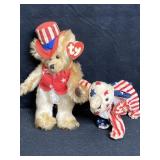 TY UNCLE SAM BEAR & RIGHTY THE ELEPHANT