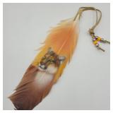 HAND PAINTED MOUNTAIN LION FEATHER