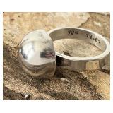 Sterling Silver Modernist Domed Ball Ring 8 gr