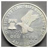 "GOD BLESS AMERICA" 1 OZ FINE SILVER ROUND