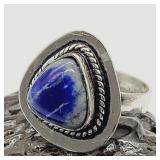 SZ 7, BLUE SODALITE SET IN 925 SILVER RING