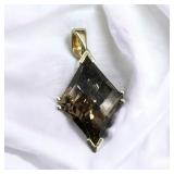 14k Yellow Gold Pendant w/ Smoky CZ