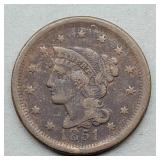 1851 LARGE CENT F