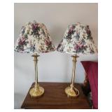 Pair Brass Table Lamps