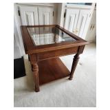 Wood and Glass End Table