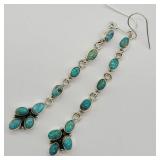 DROP DANGLE TURQUOISE SET IN STERLING SILVER