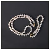 Pink Pearl Necklace & Bracelet , 10k Gold Clasp