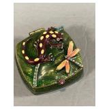 MONET Salamander & Dragonfly Enamel Pill Box