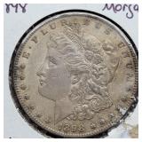 1898 MORGAN SILVER DOLLAR AU