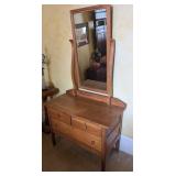 Antique 3 Drawer Dresser with Mirror