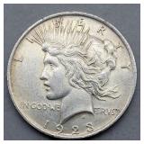 1923 PEACE SILVER DOLLAR XF