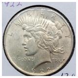 1922 PEACE SILVER DOLLAR CH BU