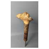 Antique Carved Lion Antler Umbrella Parasol Cane