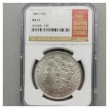 1884 O MORGAN SILVER DOLLAR NGC MS63